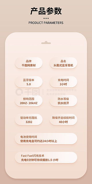 產品參數淘寶模板免費下載 產品參數海報圖片 千圖網淘寶店鋪裝修